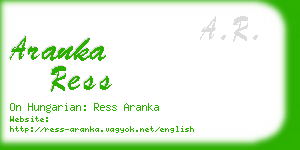 aranka ress business card